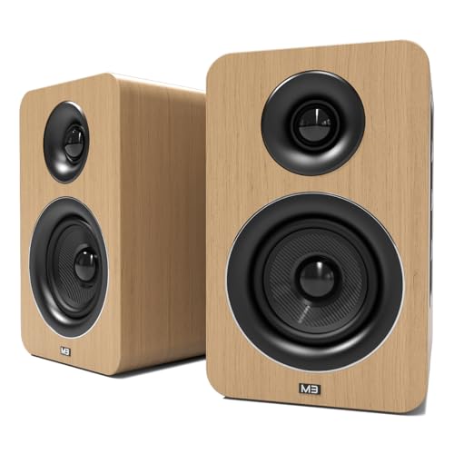 AZATOM Bookshelf Speakers 60W | Bluetooth | 3” Carbon Fibre Drivers & Silk Tweeters | 24bit DAC...