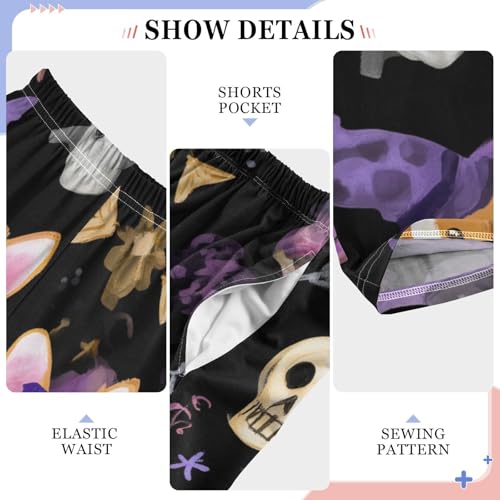 Halloween Corgi Dogs Boys Long Pants Soft Trousers Elastic Waist Kids Lounge Bottoms with Pockets S-XL4