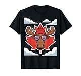 Photo Gallery cool canadian moose with maple leaf sunglasses funny art maglietta Photo Gallery cool canadian moose with maple leaf sunglasses funny art maglietta
