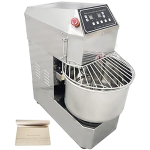 Dough Mixer Electric Food Mixer Dough Maker Machine Dough Blender Machine Stainless Steel Dough Mixing Machine Dough Kneading Machine Double Action Double Speed Time Controllable 110V 20L