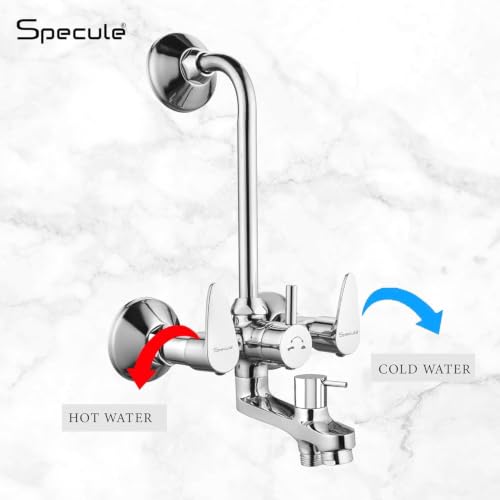 Image of Dove 3 In 1 Wall Mixer with Hand Shower 1.5 Meter Hose | Multi Flow Handshower Set | Chrome Finish Premium Bathroom Shower Set | Wall Mixture