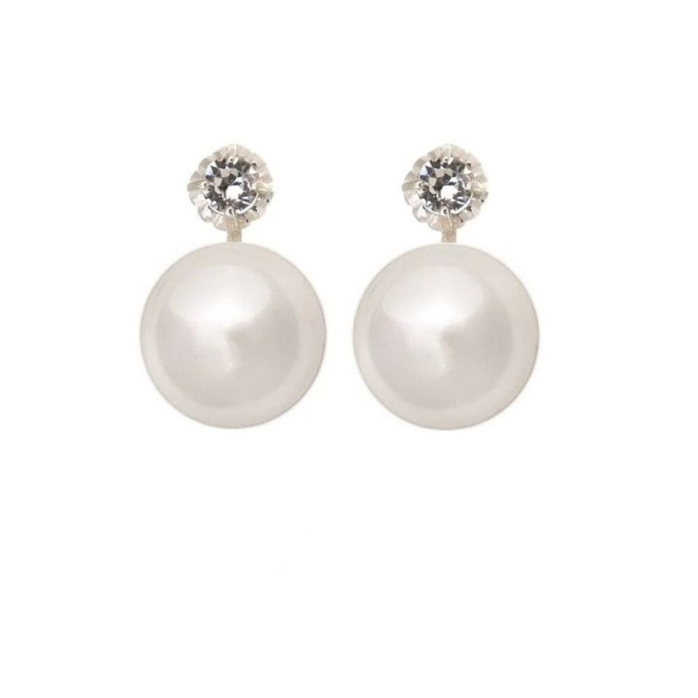 Pendientes Plata Japonesa Perla Blanca 12 Mm. con Cierre Omega Ideales para Mujeres Que adoran Las Joyas clásicas