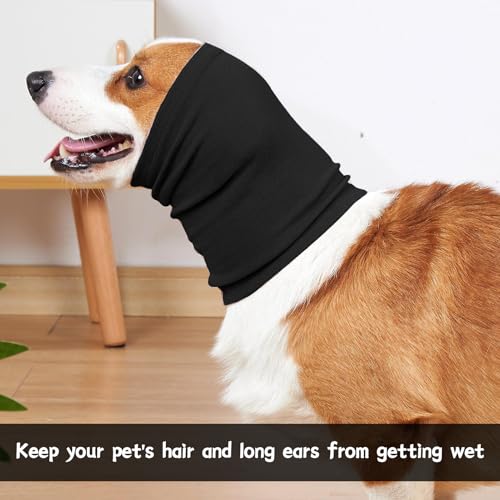 banjiabb Hundehals und Ohrenwärmer für Hunde,Gehörschutz Hund,Gehörschutz Für Hunde,Ohrenschutz Hund,Hunde Gehörschutz,Gehörschutz Hund Silvester,Ohrenschützer Hund,Hunde Ohrenschutz(M,Schwarz)
