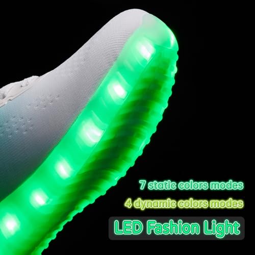 Image of BosenHulu Light Up Shoes for Women Men USB Charging LED Shoes Adult Halloween Dancing Glowing Luminous Trainers Gradient Colors Mesh Upper Party Revel Flashing Sneakers
