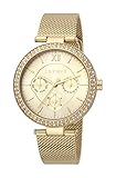 Gehärtetes Mineralglas ESPRIT Damenuhr Betty Gold Mesh 38mm ES1L189M0085