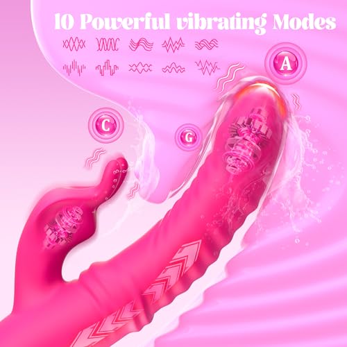 Image of Rabbit Vibrator Sex Toys for Women, Swinging Dildo Vibrator with 3 Swing Modes, 10 Vibrations, 30 Swing G Spot & Clitoral Stimulation, Adult Toys for Women Couples Solo