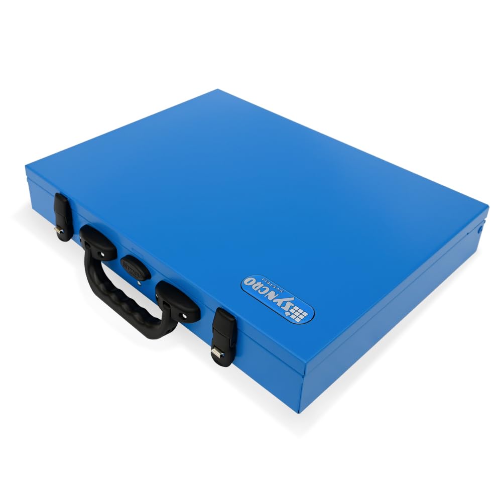 Syncro System Valigetta portaminuterie in metallo furgone officina mobile – vuota vaschette componibili gancio sicurezza 44x34x7 cm