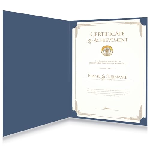 Porte-diplômes bleu marine HAUTOCO protège vos documents de valeur
