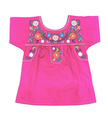 Image of unik Girls Cotton Embroidered Floral Blouse for Birthdays, Cultural Events, Cinco De Mayo