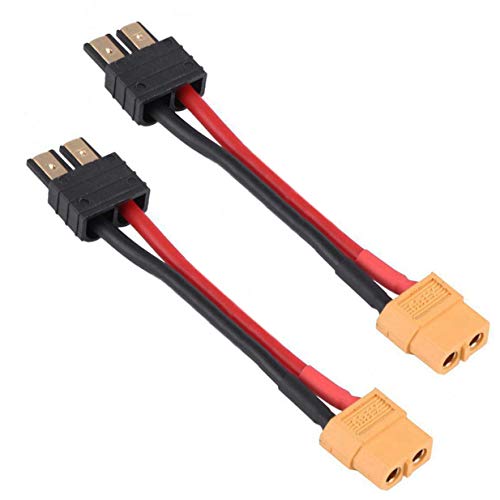 2PCS ShareGoo 12AWG Female XT60 Connector Adapter Silicone Cable Compatible with Traxxas RC Car FPV Boat LiPO NiMH Battery Charger ESC,10CM/3.9