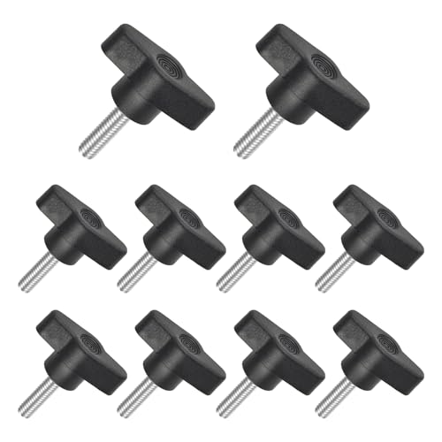JJWNMLL 10pcs Tornillos Moleteados, M6 x 20mm tornillos con mango de estrella, Asas Ajustables tornillo de sujeción para máquinas herramientas, muebles