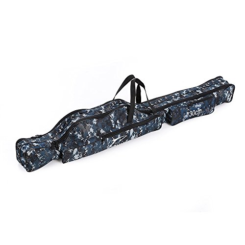 Docooler Portable Folding Fishing Rod Carrier Canvas Fishing Pole Tools Storage Bag Case