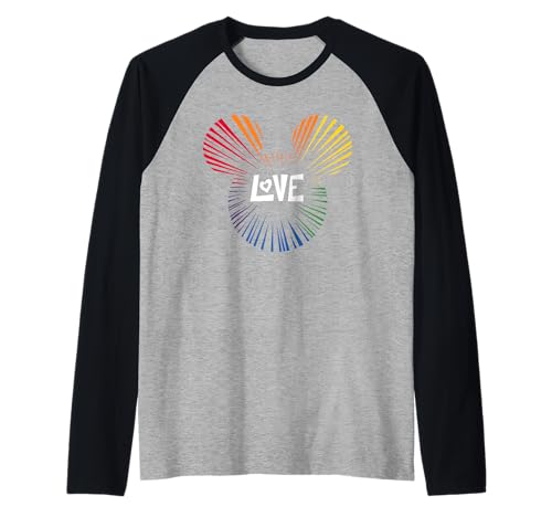 T-shirt Mickey Mouse Love Rainbow raglan, le cadeau idéal pour les fans