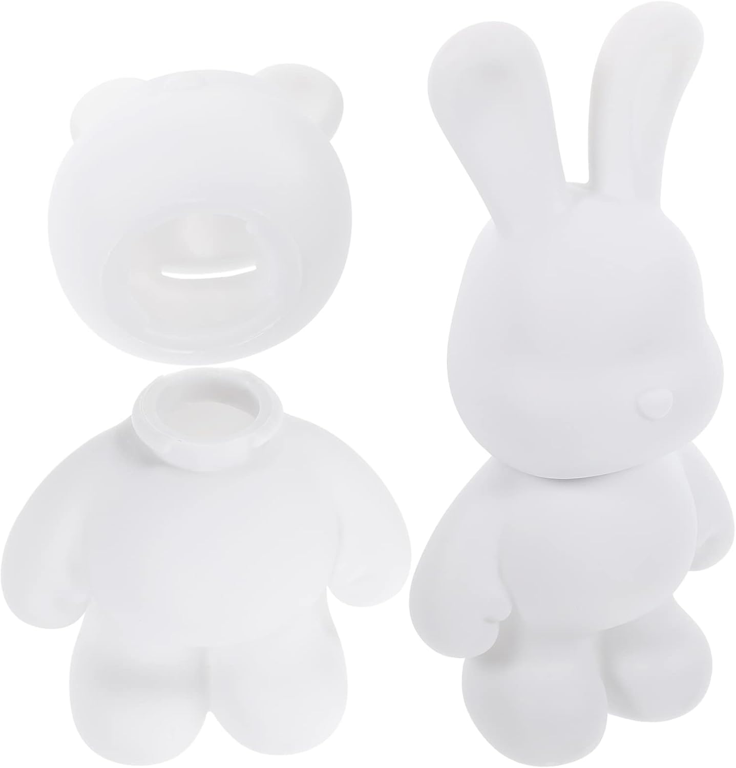 Zerodeko 2pcs Paint Your Own Bunny Money Bank - White Rabbit Piggy Coin Bank Money Saving Jar Christmas Arts Crafts for - 2026 Year of The Rabbit Figurine Bunny Doll