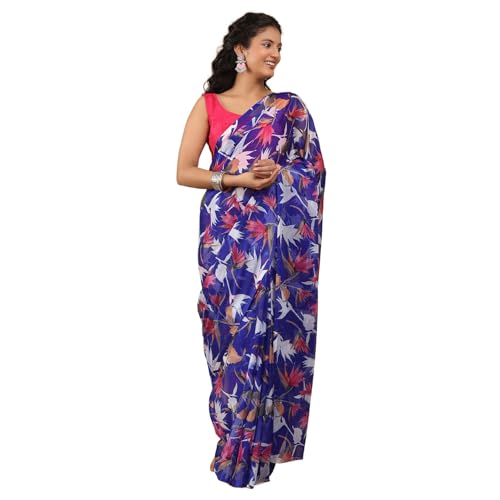 Image of Garden Vareli Floral Print Nara Chiffon Saree 73475