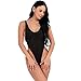 iEFiEL Womens One Piece High Cut Leotard Thong Bodysuit