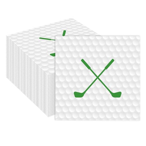 50 Pieces Golf Paper Napkins 13 x 13 Inches Luncheon Napkins Cocktail Napkins Disposable Sports Theme Decorations for Kids Baby Shower Birthday Party Golf Theme Party Supplies