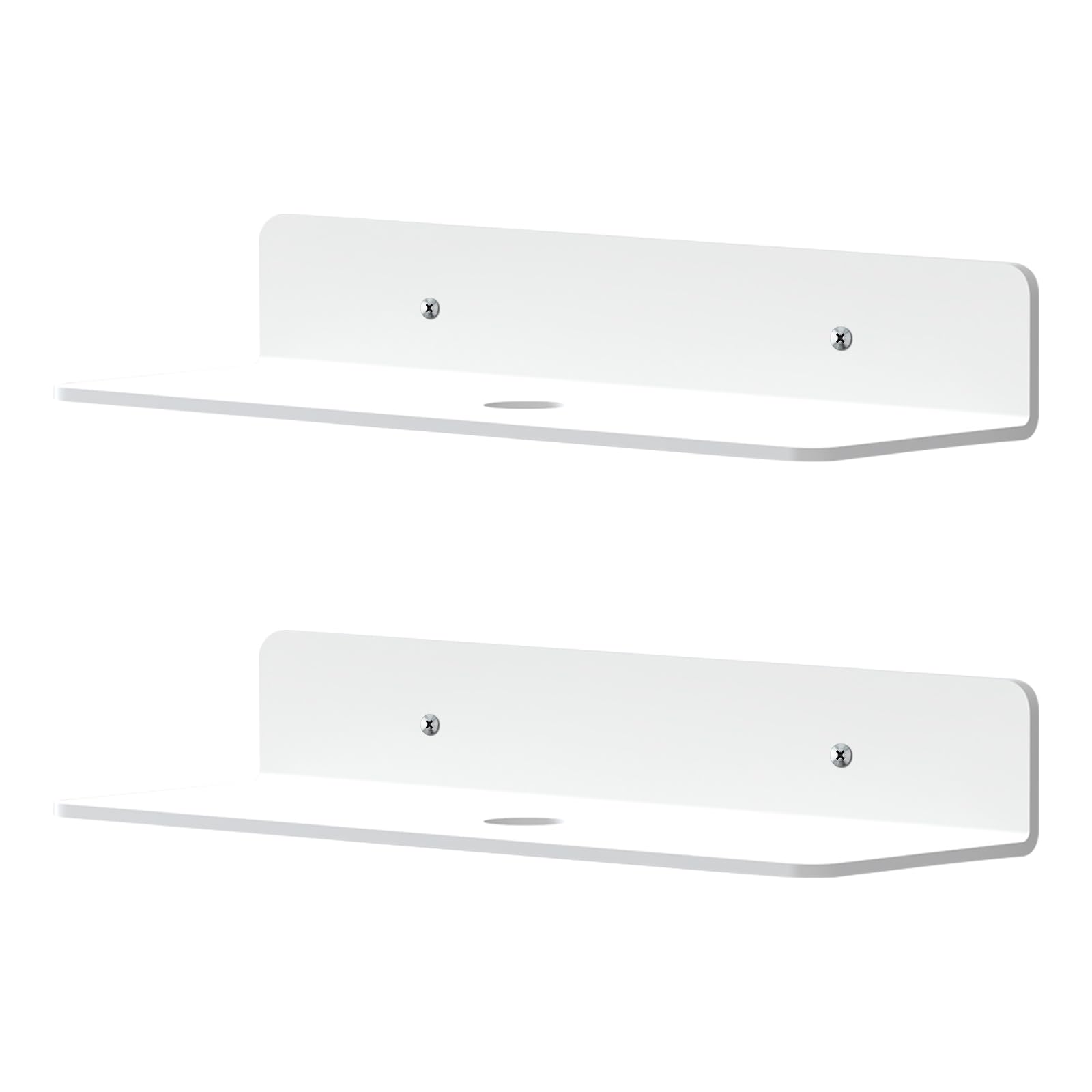 2 Pack Floating Shelves for Wall, Acrylic Wall Mounted Display Ledge Shelf