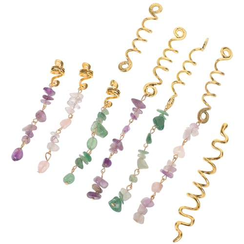 Accesorios para dreadlocks con piedras naturales para peinados de fiesta y diario con trenzas