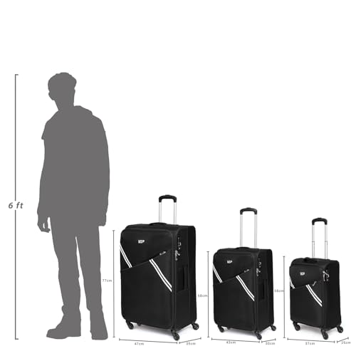 Image of VIP Verona - S03(Cabin+Medium+Large) Trolley Bag, Cm | TSA | 8 Wheels | 3 Year International Warranty | Black & Three Blue Skybags Duffle Bags