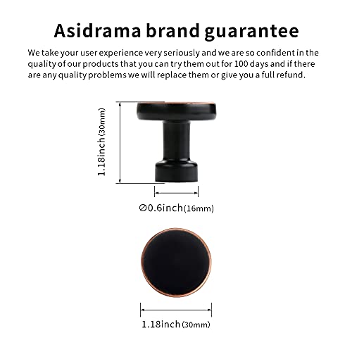 Asidrama 15 Pack 1-1/4 Inch Oil Rubbed Bronze Kitchen Cabinet Knobs Dresser Knobs Drawer Knobs Cabinet Hardware Zinc Knobs For Dresser Drawers #TOP2