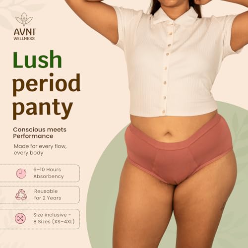 Image of Avni - Washable Period Panty | Pack of 1 | Breathable Bamboo Fabric | Medium to Heavy Flow | Protection up to 10 hrs | No Leaks, No Stains | High Waist Underwear for Women | Reusable for 2 yrs