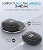 Auriculares inalámbricos, Bluetooth 5.3 con carga inalámbrica, 40H de reproducción, graves profundos, micrófono dual para llamadas claras, pantalla LED para iPhone, Android, TV, laptop y deporte 6