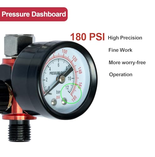 Image of DAXINYANG Spray Gun Regulator Valve with Gauge, Air Pressure Regulator 1 /4 NPT Airflow Control up to 180 PSI Air Compressor Regulator for Spray Gun Pneumatic Tools, Paint Sprayer