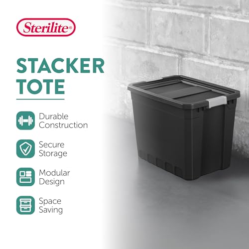 Sterilite Stacker Tote with Latching Lids for Garage, 27 Gallon, 8-Pack - image 3