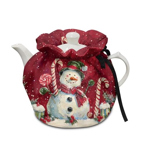 Image of Cute Snowman Tea Cozy Foldable Teapot Dust Cover Keep Warmer Teapot Protective Insulated Soft Cover Kitchen Home Decor Accessory Tea Pots Cozy Decorative Accessories