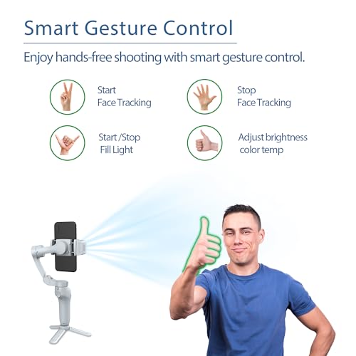 3-Axis Phone Gimbal with Magnetic AI Active Tracker,Gimbal Stabilizer for Smartphone with Fill Light,Phone Stabilizer for Video Recording,Gimbal for Android&iPhone,TikTok YouTube Vlogging Kit