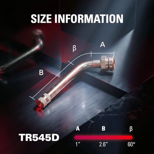 Image of CKAuto Tire Valve Stems, TR545D 60 Degree Valve Stem | Compatible with Alcoa 22.5in 24.5in Aluminum Wheels (Pack of 10)