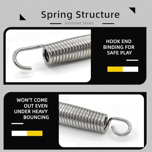 Abiphop 3PCS Trampoline Springs 7 inch Heavy Duty Replacement Trampoline Springs with Hook 3.2MM Wire Diameter Stainless Steel Trampoline Parts Sliver - Thumbnail 3