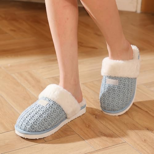 Image of OOW Cozy House Slippers for Women with Memory Foam Fuzzy Shoes for Indoor