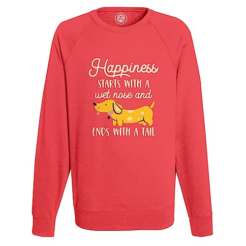 Sweat Shirt Homme Happiness Starts with a Wet Nose en coton premium chaud et durable