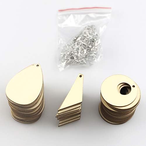 MILISTEN 60Pcs Wooden Earrings for Women Unfinished Wooden Earrings Blanks Earrings Dangle Charms Pendants with Earring Hooks for Fashion Earrings DIY Craft Making