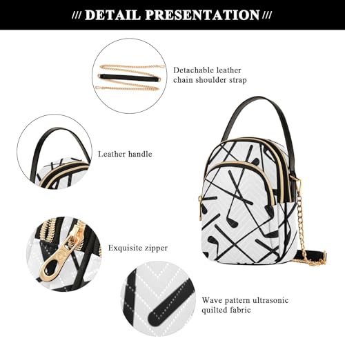 MCHIVER Golf Crossbody Bag for Women Cell Phone Purse Wallet with Removable Chain Shoulder Handbag4