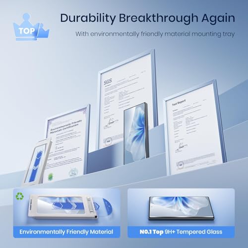 Image of Mr.Shield (2 Pack) Align-X Screen Protector for Samsung Galaxy Z Fold 7 | Tempered Glass, 10H Hardness Guard, Military Grade Protection, Easy Install, Case-Friendly, Anti-Static