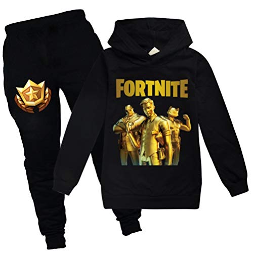 zhaojiexiaodian Garçon Unisexe 3D Imprimer Pull Enfants Jogging Hoodies Sweat Survêtements Vêtements de Sport Jumper Hip Hop Streetwear À Capuche Hauts (K-Noir, 170) Cover