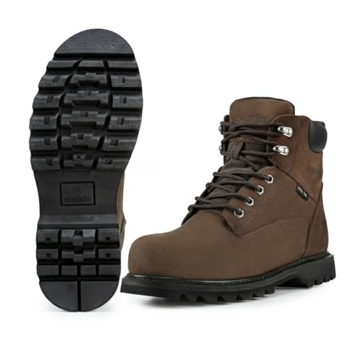 TINLIMHOM Comfort Work Boots for Men Soft Toe Boots Waterproof Slip-Resistant Shoes with High Arch Support & Cushion PU Insole for Warehouse, Factory Workers (DK Brown, Adult, Men, 13, Numeric, US Footwear Size System, Medium) - image 8