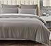 DAUAOTO Duvet Cover Twin/Twin XL Set, Gray Microfiber with Contrasted White Piping, 1 68