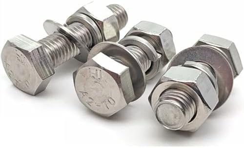 Bulloni Esagonali In Confezione Da 10 – M8 X 25 Mm Con Dadi E Rondelle, Zincati