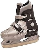 Zwei seitliche Schnallen TRULY JUNIOR Jungen Schlittschuhe Schwarz/Silber 37-40 cm