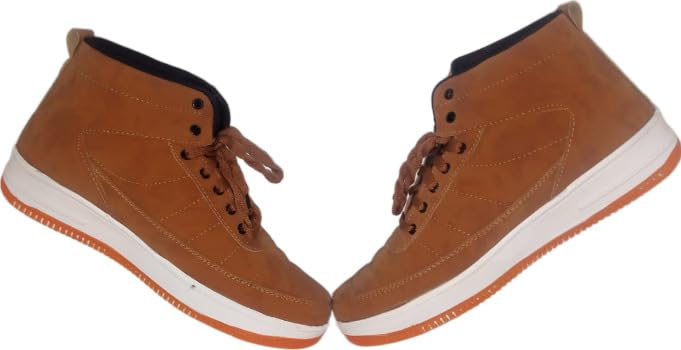 Image of Mens Nubuck Leather Casual Shoes (6 UK,Tan-Black)