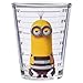 Silver Buffalo Minions Despicable Me Mug Shot Featuring Bob, Stuart, Tim, and Dave 4 Pack Mini Glass Set, 1.5 Ounces