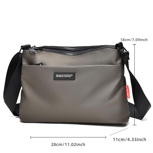 Men's small crossbody bag, messenger shoulder bag, men's and women's shoulder bag, multi zipper backpack, anti-theft travel,2