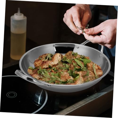 Wok de acero inoxidable con doble mango para uso diario miniatura 7