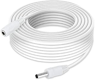 CASPERi 3M/5M/10M CCTV 2.1 x 5.5mm White DC 12V Power Extension Cable Male to Female, Power Supply Adapter Extender Cord for CCTV Security Cameras, DVRs, LED Strips, Routers (10 Meter White)