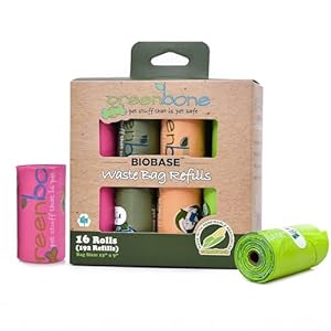 BioBase Pet Poop Bags – 16 Rolls (192 Refills) 13 Inch x 9 Inch – Odor and Leak Proof