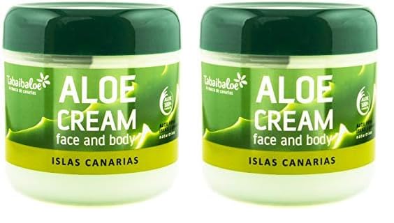 TABAIBA Aloe Vera Crema Hidratante Facial y Corporal, Normal, Fresco, 300 Mililitros (Paquete de 2)
